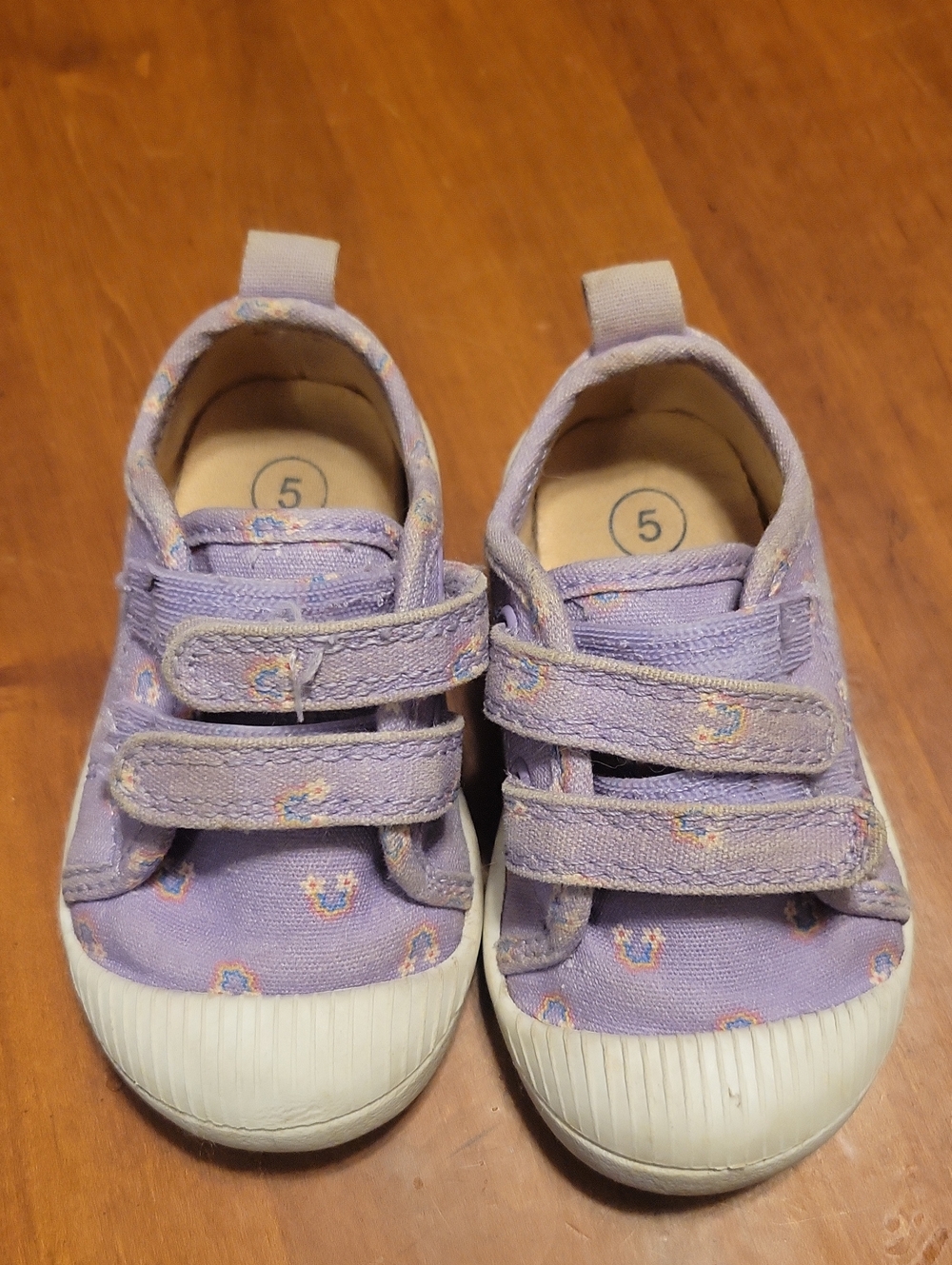 Cat & Jack Lavender Floral Canvas Velcro Sneakers